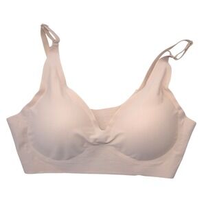 Seamless Wireless Bralette Beige Nude Adjustable Straps Size XL Comfort Bra